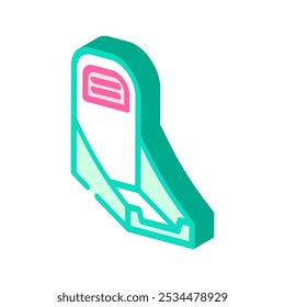 Display-Box Kartonverpackung isometrische Icon Vektor. Verpackungsschild für Schaukasten aus Karton. einzelne Symbolgrafik