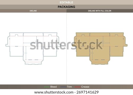 Display box dieline formed through layered vector setup improving printing balance and packaging dimension multi layer die line guidance maintains structured stacking alignment