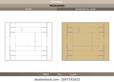 Dieline caixa de exibição estruturada através de precisão vetorial alcançando estabilidade de impressão e embalagem forma preciso morrer linha sistema define a resistência de dobramento interno para exibir retenção