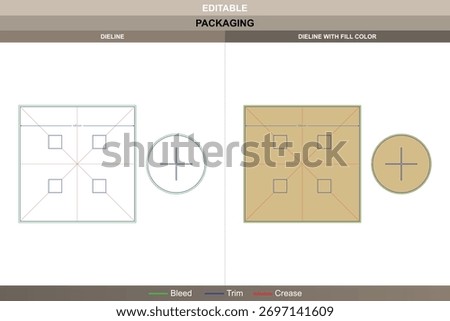 Display box dieline structured through clean vector drawing improving printing clarity and packaging assembly smooth die line layout maintains edge alignment and folding order