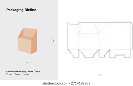 Caja de presentación Embalaje Dieline Plantilla