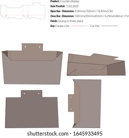 Display Box Packaging template die cut vector