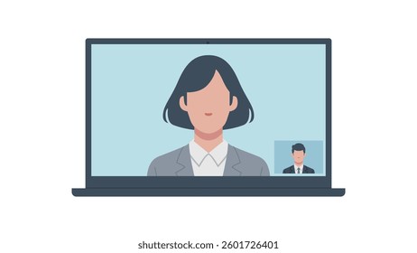 display of business people Online meeting screen