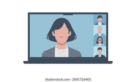 display of business people Online meeting screen