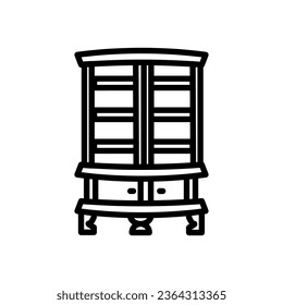 Mostrar icono del gabinete en el vector. Logotipo