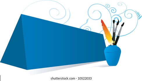 display card and pen stand	