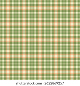 Display check plaid vector, lovely fabric texture textile. Direct seamless background tartan pattern in green and light colors palette.