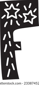 Display Christmas winter vector font letter F alphabet. Capital scandinavian letter typeface abc element for social media, web design, poster, banner, greeting card