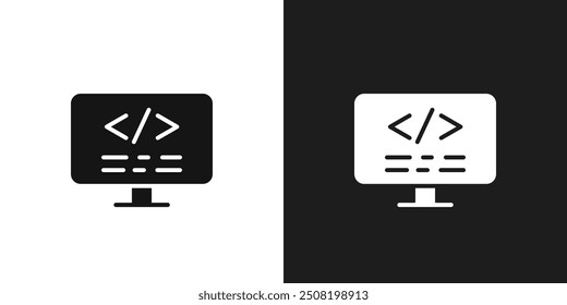 Display code icon logo set vector