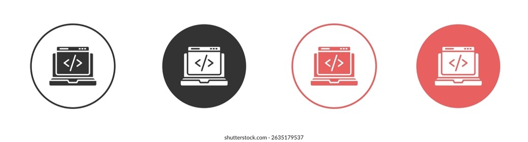 Display code icon vector design template simple and clean style