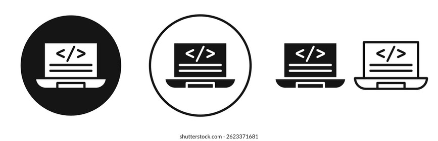 Display code icons in solid black and outlined style