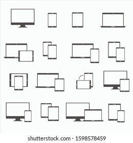 display computer phone laptop tablet set pack 