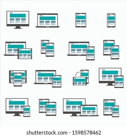 display computer phone laptop tablet set pack 