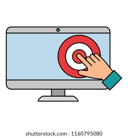 display computer with target and hand indexing