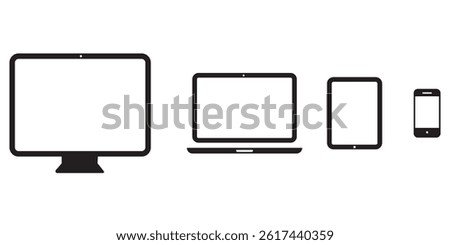 display computer, TV, smart phone, laptop, tablet set pack icon Design eps 10
