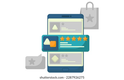 visualización del menú de evaluación del consumidor en un dispositivo de smartphone
