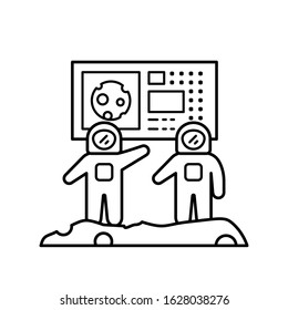 Display cosmonaut, science IT icon. Simple line, outline vector elements of interplanetary colonization icons for ui and ux, website or mobile application
