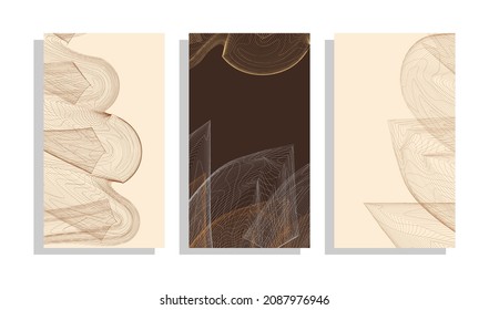 display covers set vector background with thin dynamic lines