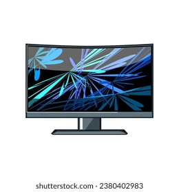 display curved screen cartoon. digital tv, led monitor, stage show display curved screen sign. isolated symbol vector illustration