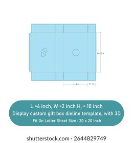 Mostrar Plantilla de línea de línea de cuadro de regalo personalizado, archivo de Vector