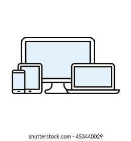 display devices icon vector illustration of responsive design for presentation