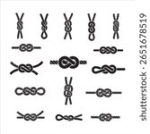 A display of different types of secure rope fastenings and their practical applications.