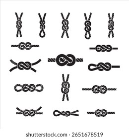 A display of different types of secure rope fastenings and their practical applications.