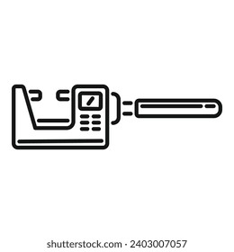 Display digital micrometer icon outline vector. Scale precise. Number metallic object