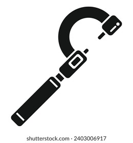 Mostrar el icono del micrómetro digital simple vector. Escalar con precisión. Objeto metálico numérico