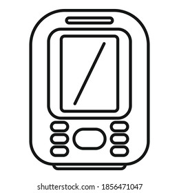 Gibt das Echo-Unterwassersymbol an. Rahmenbildschirm-Echo, untergeordnetes Vektorsymbol für Webdesign einzeln auf weißem Hintergrund