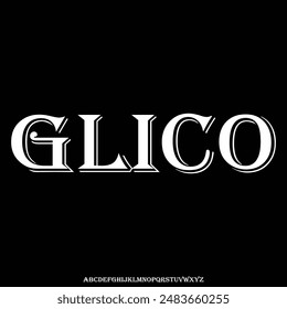 display font alphabet vector set