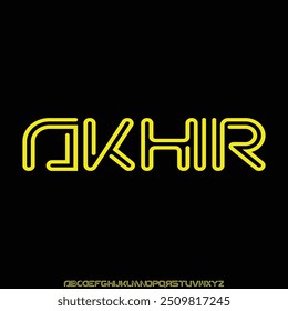 display font alphabet vector set