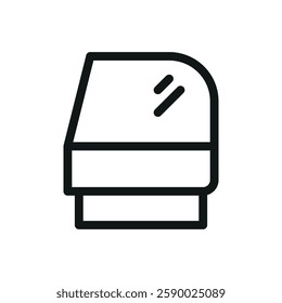 Display freezer line icon, ice cream freezer vector symbol with editable stroke