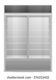 Display fridge on a white background.