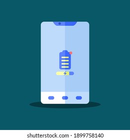 The display of the gadget is in the form of a cellphone and a battery icon which is decorated with the theme of charging cellphone batteries