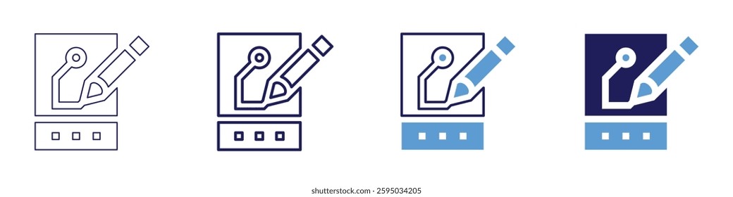 Display gadget icon in 4 different styles. Thin Line, Line, Bold Line, Duotone. Duotone style. Editable stroke.