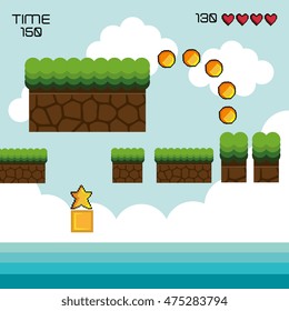 display game pixel interface vector illustration design