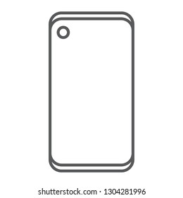 Display hole for selfie camera thin line icon, device and communication, smartphone sign, vector graphics, a linear pattern on a white background, eps 10.