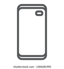 Display hole for two selfie camera line icon, device and communication, smartphone sign, vector graphics, a linear pattern on a white background, eps 10.