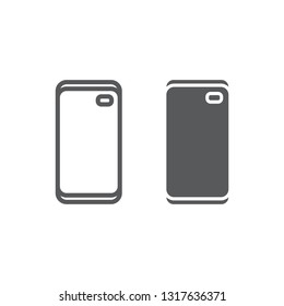 Display hole for two selfie camera line and glyph icon, device and communication, smartphone sign, vector graphics, a linear pattern on a white background, eps 10.