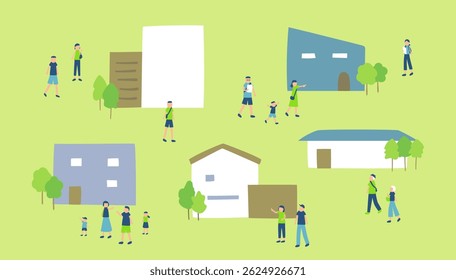 Display home village, Model home showcase, Housing exhibition hall, Housing exhibition centre, Model home, home, people, family