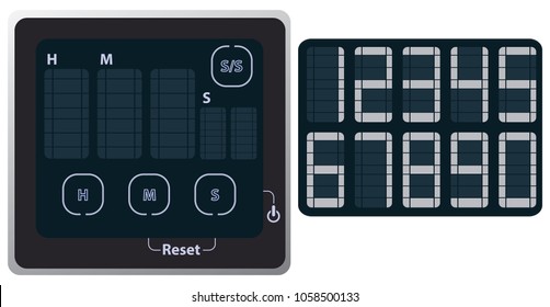 The display of the household alarm clock with the options for glowing figures