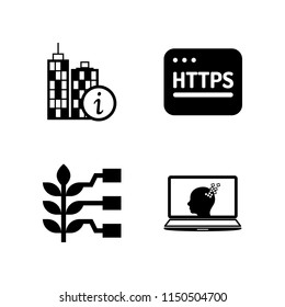 display icon. 4 display set with laptop, http, smart and info vector icons for web and mobile app