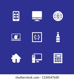 display icon. 9 display set with laptop, app, technological and website vector icons for web and mobile app