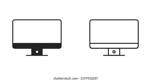 Anzeigesymbol, schwarze Designvorlage, Bildschirm mit modernster Technologie, Vektorgrafik, digitales Design, weißer Hintergrund