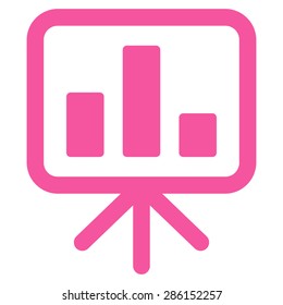 Display icon from Business Bicolor Set. This flat vector symbol uses pink color, rounded angles, and isolated on a white background.