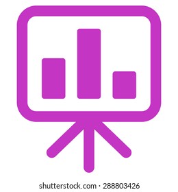 Display icon from Business Bicolor Set. This flat vector symbol uses violet color, rounded angles, and isolated on a white background.
