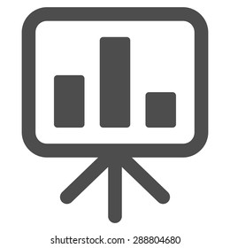 Display icon from Business Bicolor Set. This flat vector symbol uses gray color, rounded angles, and isolated on a white background.
