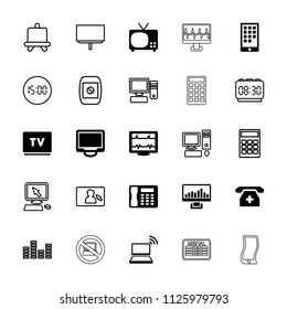 Display icon. collection of 25 display filled and outline icons such as tv, heartbeat, medical phone, calendar on phone, board. editable display icons for web and mobile.