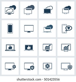 Display icon set. Design elements collection.
